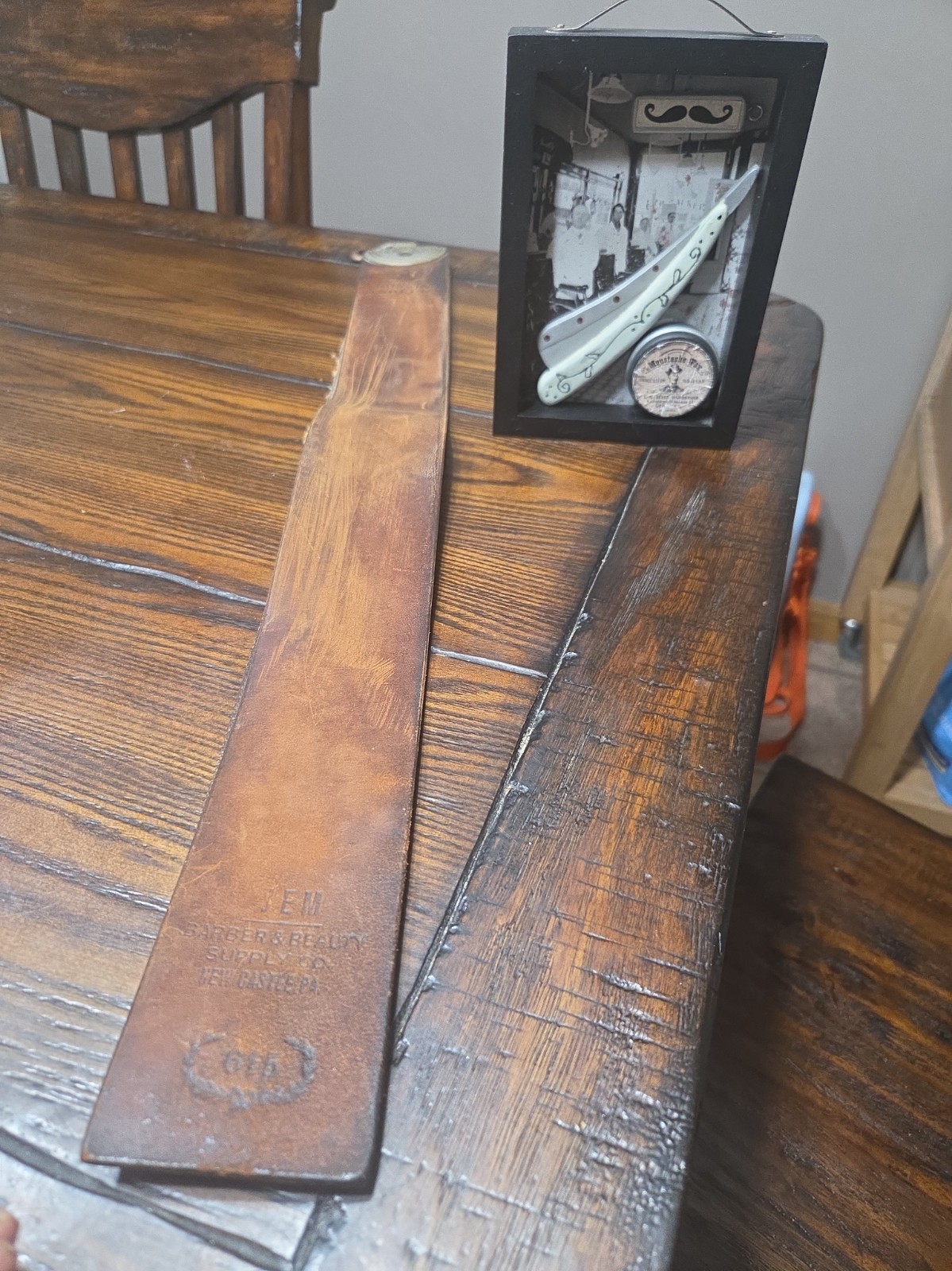 ANTIQUE Russia Shell Eagle STROP  #615  With Shadow Box Decor