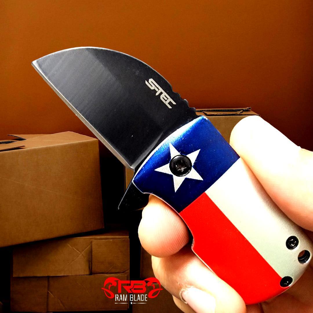 4″ Texas Flag Survival For Opening Box Assisted Folding Black Blade Pocket Knife