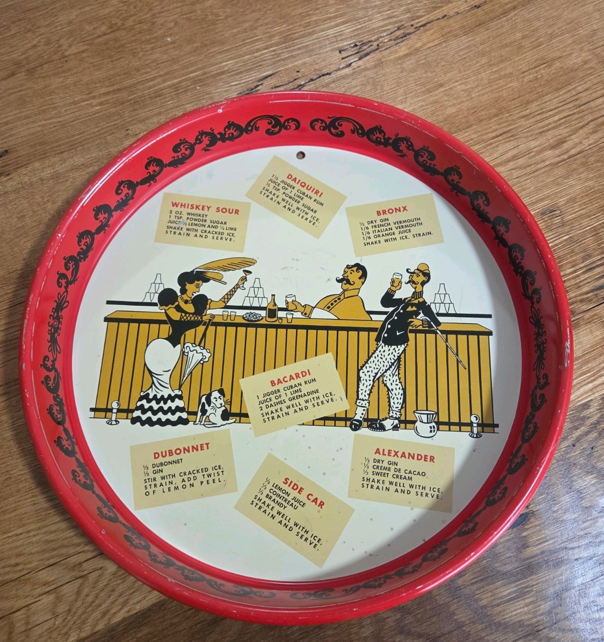 Vintage Anchor Hocking The Cocktail Hour Tin Recipe Bar Serving Tray MCM READ Vintage Anchor Hocking The Cocktail Hour Tin Recipe Bar Serving Tray MCM READ