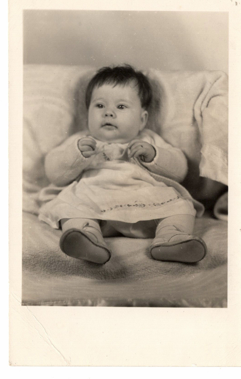 Postcard RPPC Studio Photo Little Baby Funny Hair Litttle Girl -9497