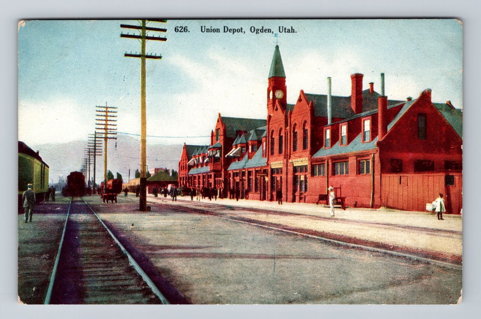 Ogden UT-Utah, Union Depot, Antique, Vintage Postcard
