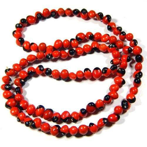 Original Red Chirmi Mala Gunja Seed Prayer Bead 108 beads  for good luck wealth