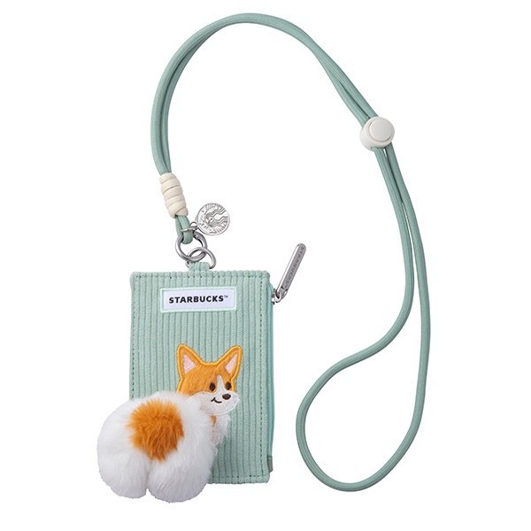 Starbucks Taiwan sakura 2026 fluffy purse with cardholder - corgi/ white cat