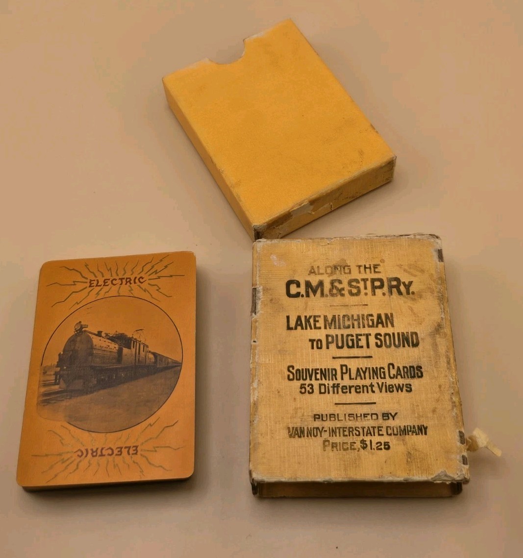 Chicago Milwaukee Puget Sound Railway Playing Cards CMSTP 4 One Track c1916