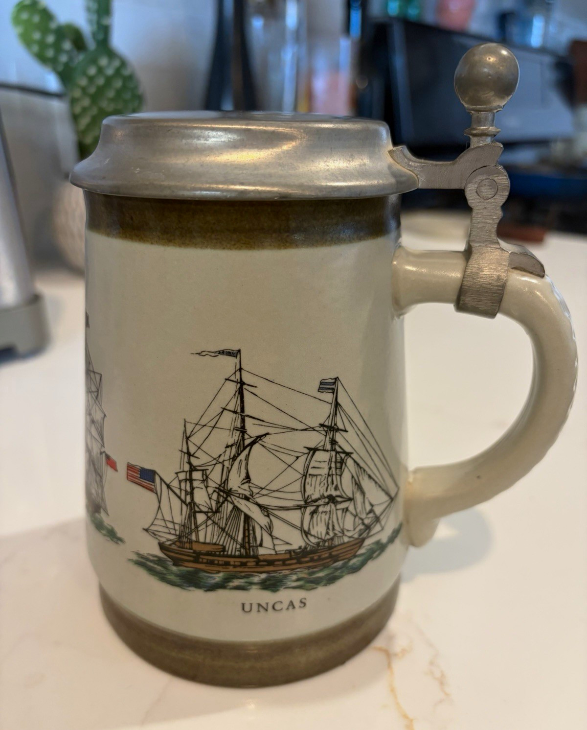 Vintage Marzi und Remy Ships Taeping Uncas W Australian Stein Mug Germany nice