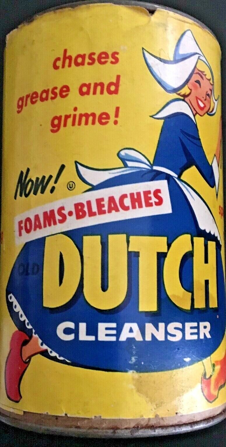 1950's Vintage Full Dutch Cleaner Tin with a Red Metal Dispenser