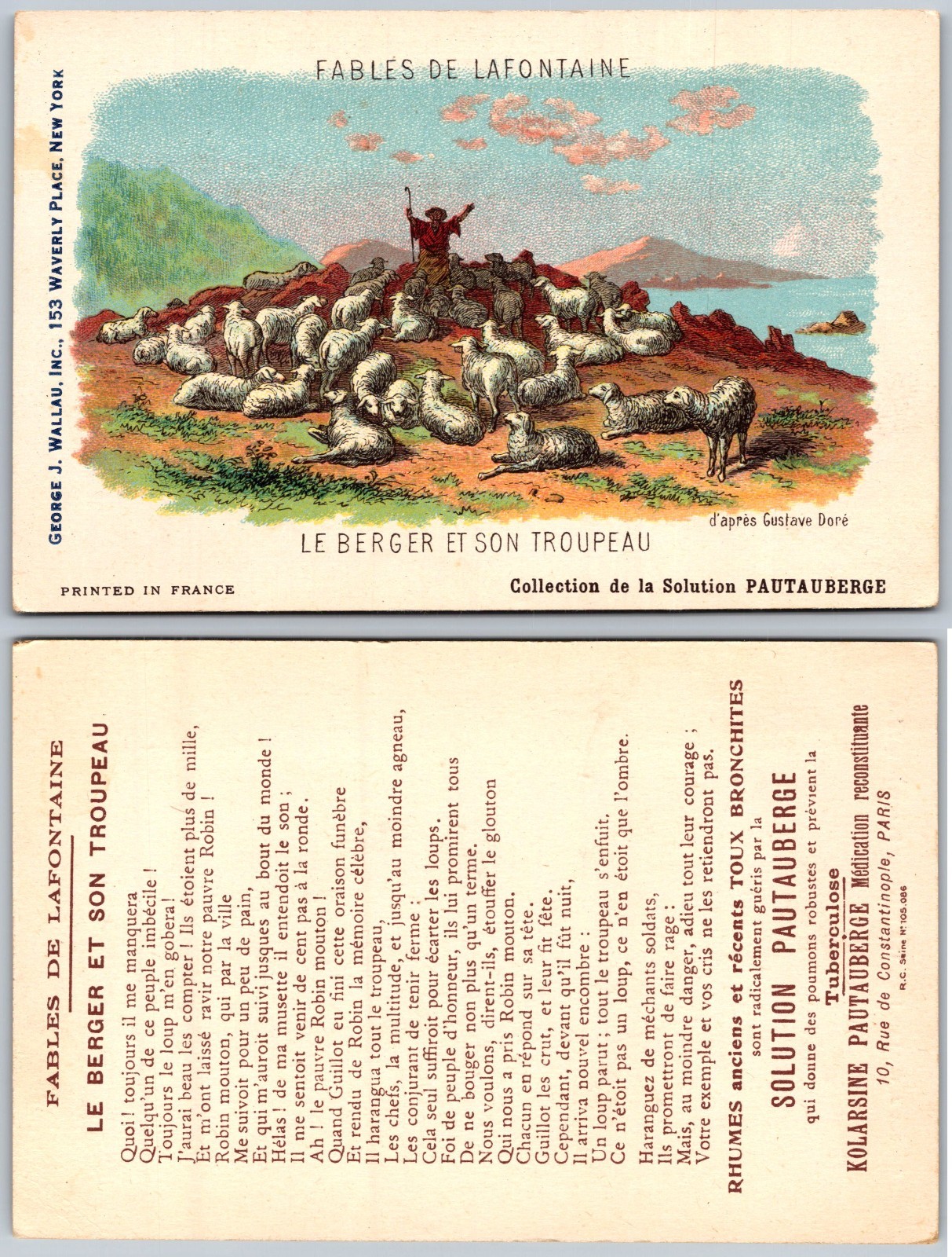 Fables De Lafontaine Le Berger Et Son Troupeau Postcard