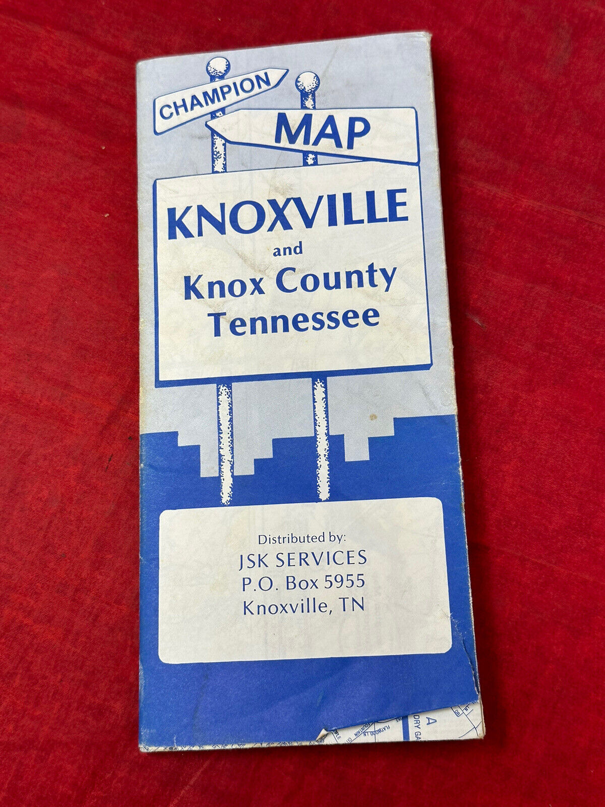 Knoxville Tennessee Knox Champion Street Map Road VTG 1980's Map