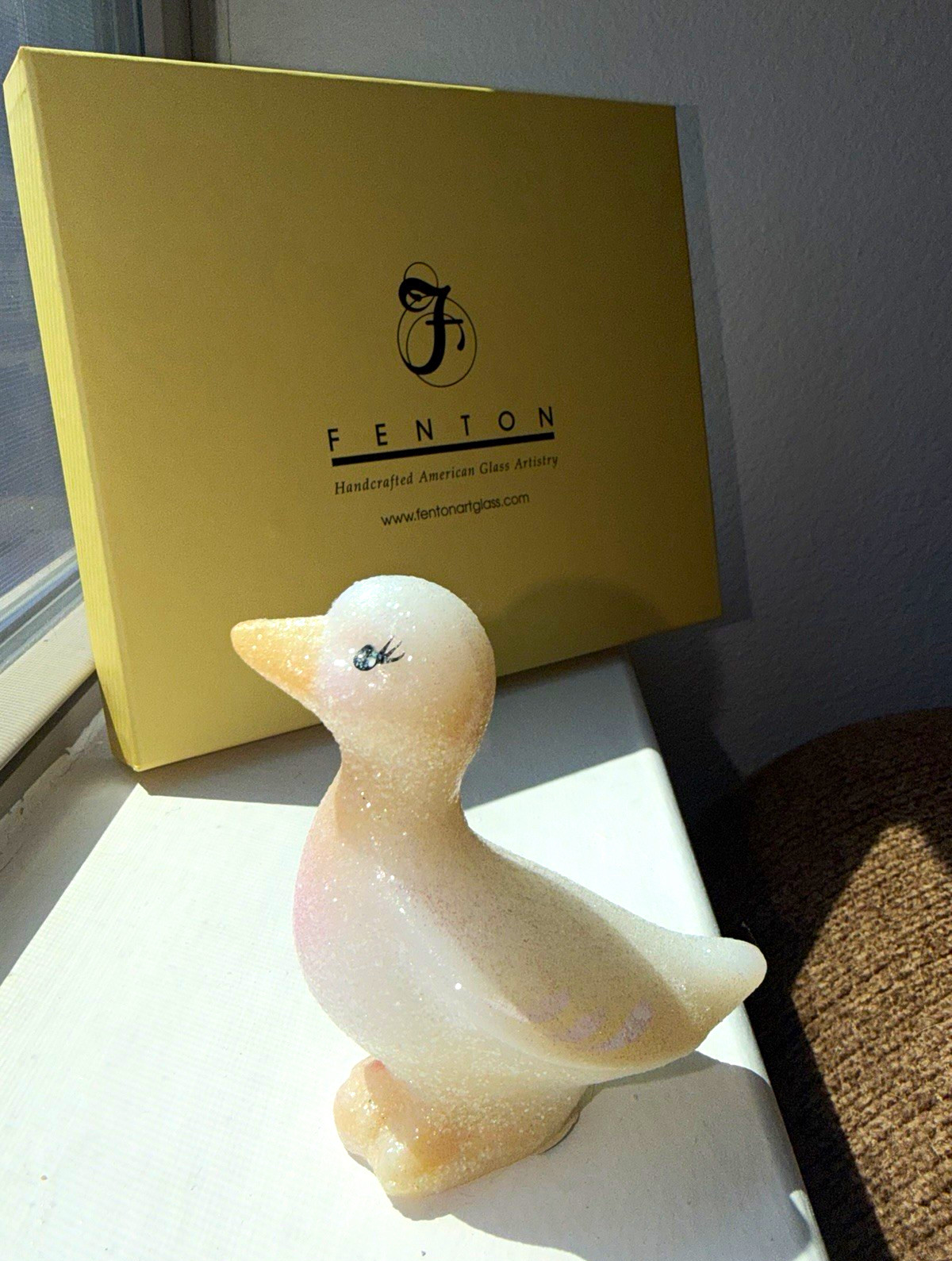 Fenton Handmade American Glass Duck Bird Figurine Handcrafted Art Glass