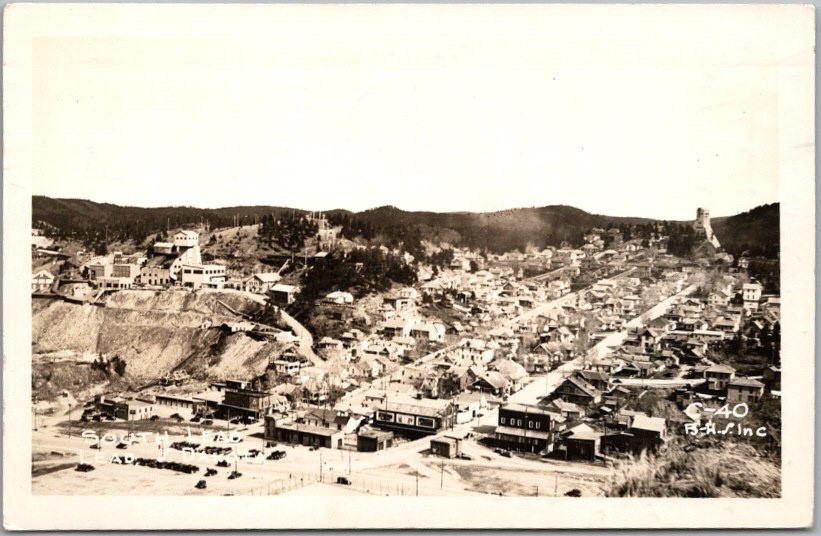 1935 Lead, South Dakota Real Photo RPPC Postcard 