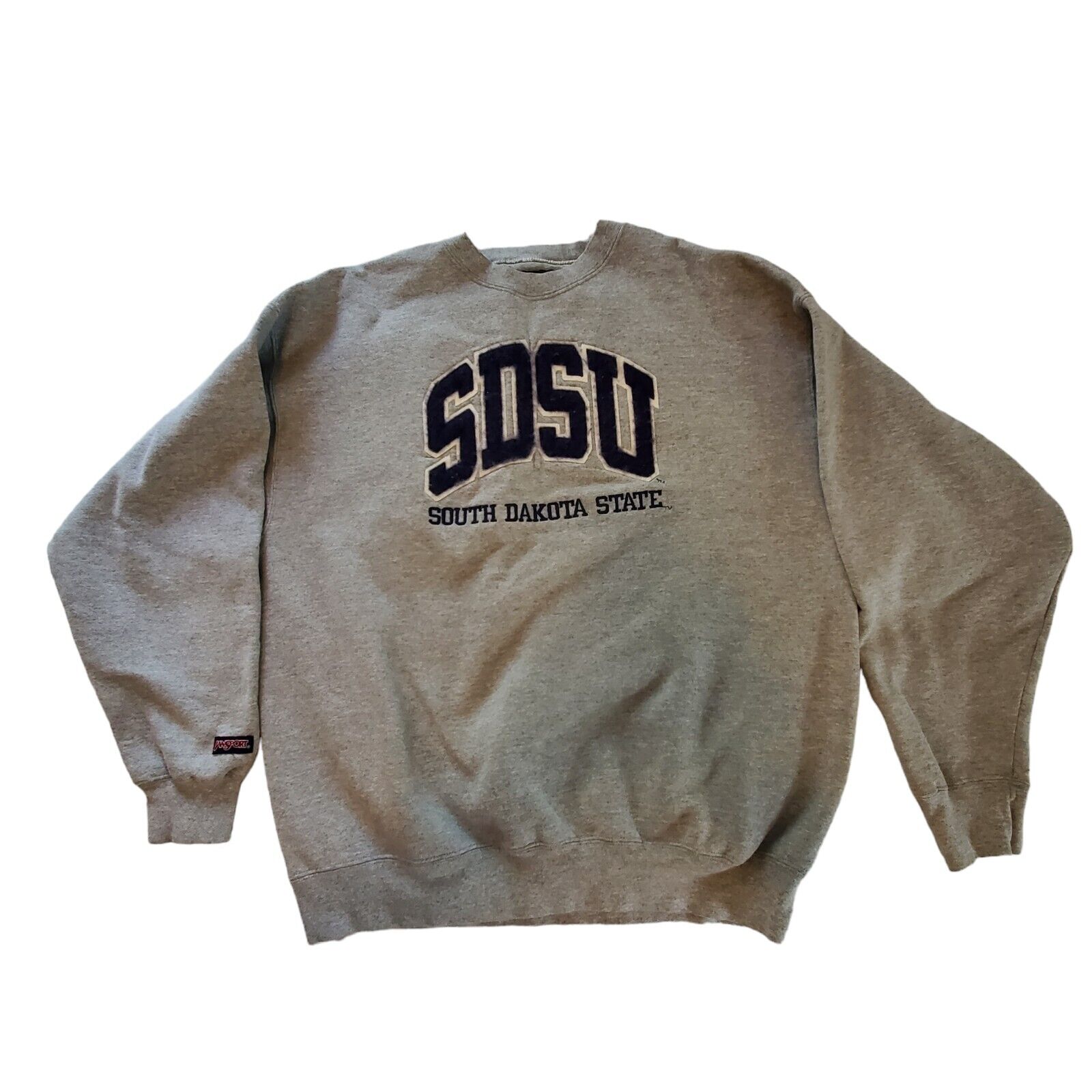 Vintage South Dakota State University Sweat shirt Grey SDSU Patch Crewneck XL 