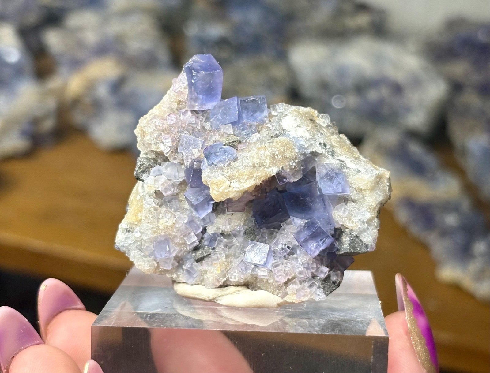 Bingham Area Blue Fluorite Cluster | Natural New Mexico Cubic Fluorite | Bingham Area Blue Fluorite Cluster | Natural New Mexico Cubic Fluorite |