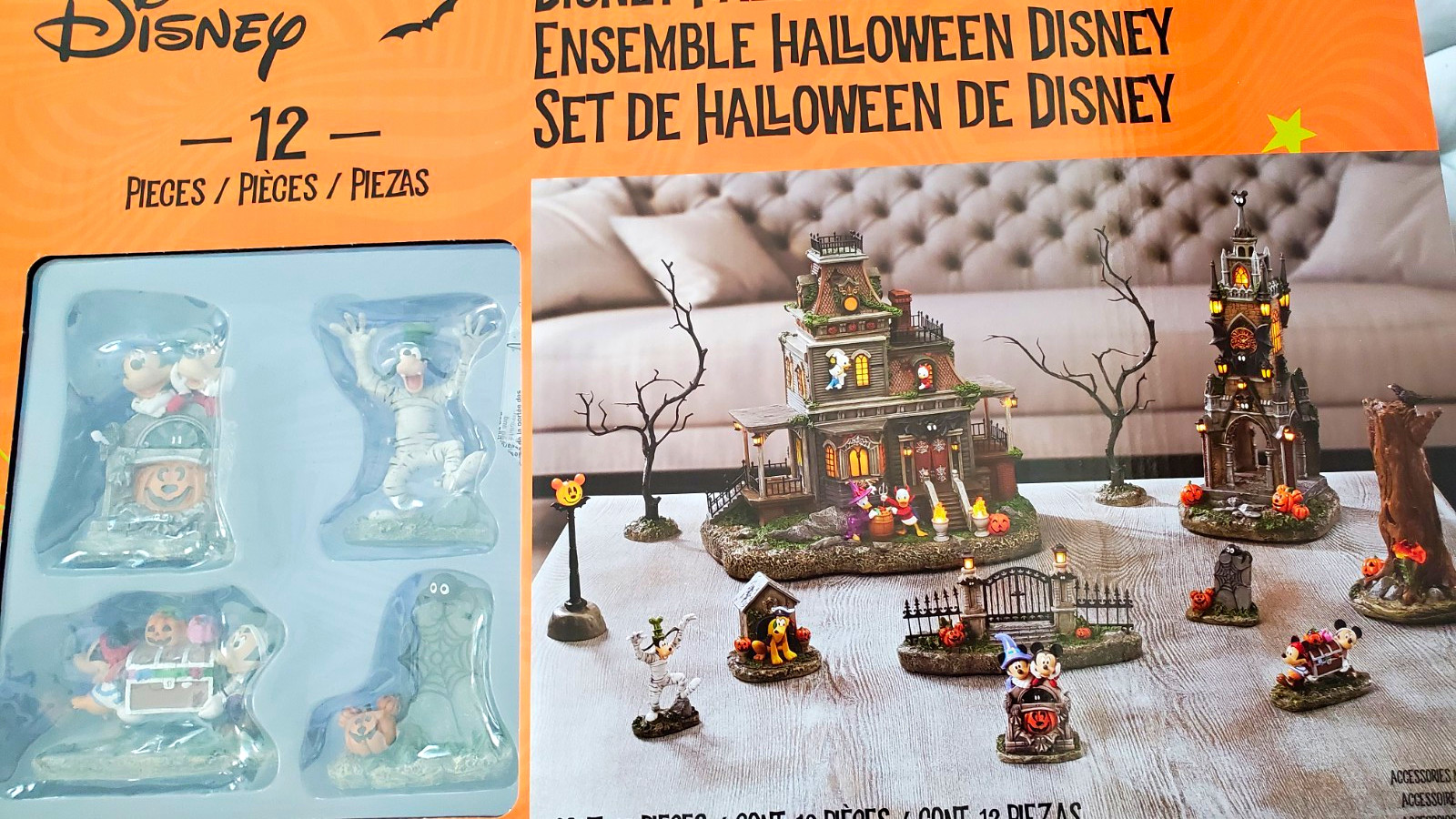 Disney Haunted Mansion Lighted Halloween Village Set 12pc Resin 2023 BN