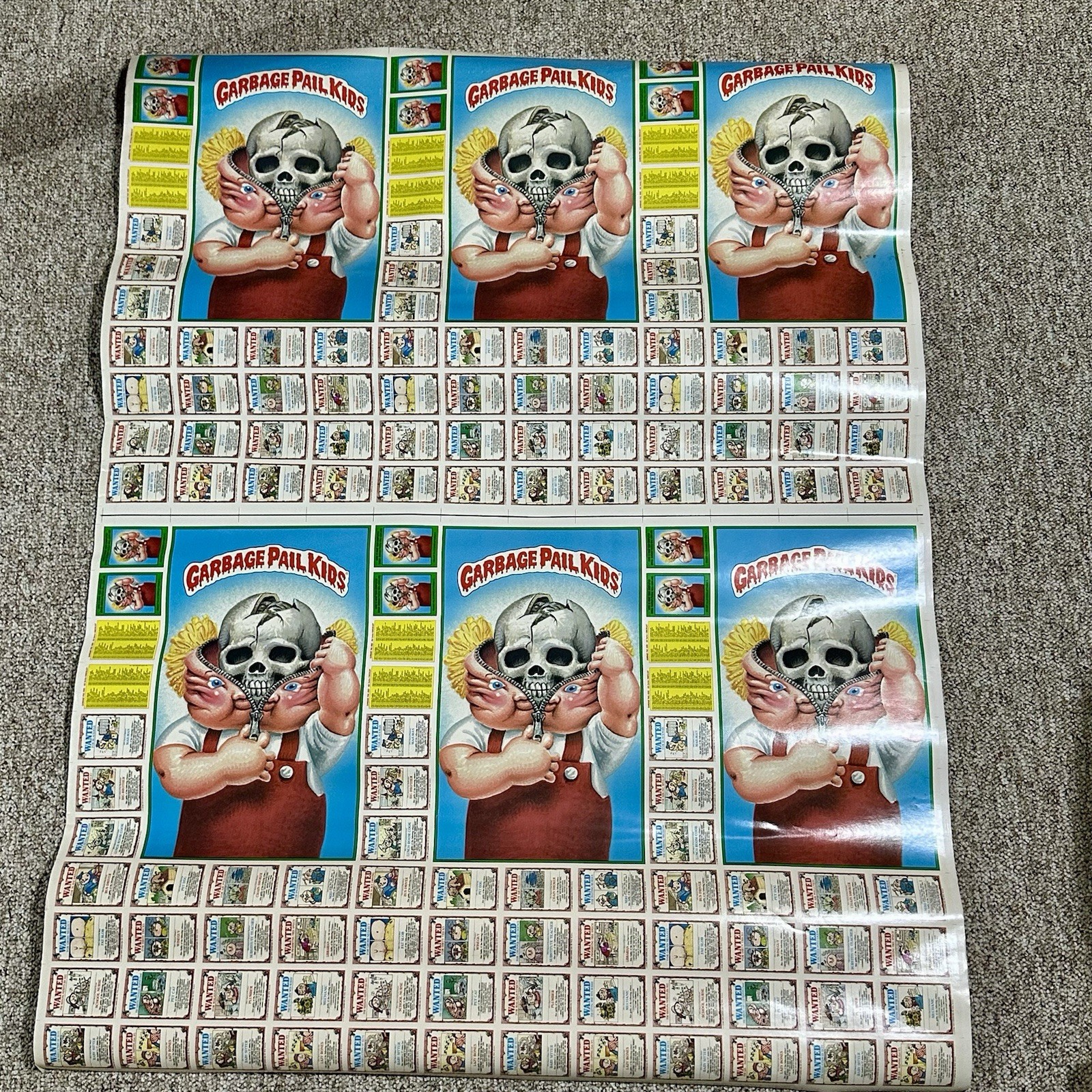 1986 Topps Garbage Pail Kids Series 4 Uncut Sheet 44 Cards Original