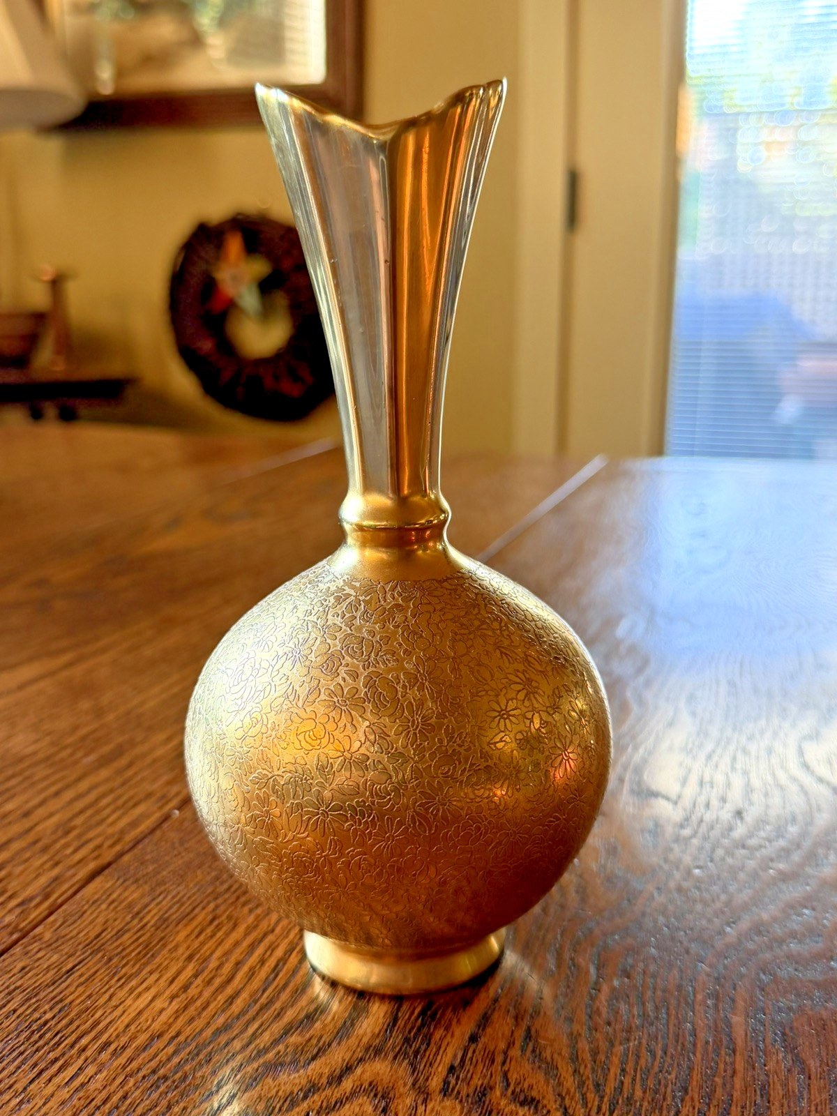 RARE Vintage Osborne China Hand Painted 22k Gold Bud Vase