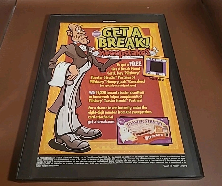 Pillsbury Toaster Strudel Sweepstakes Framed Print Ad 2001 8.5x11 