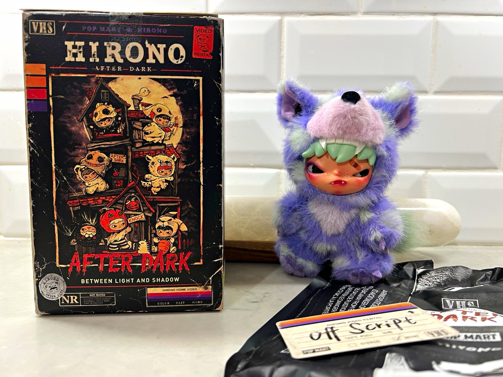 POP MART Hirono After Dark Plush Pendant Doll Figure - Off Script POP MART Hirono After Dark Plush Pendant Doll Figure - Off Script