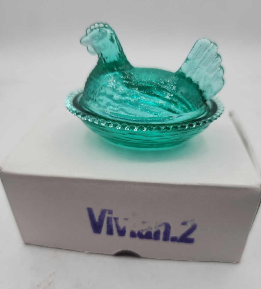 Chick Salt Cellar on Wide Rim  Miniana Line Teal Vivian 2*Made 4 AAA Coitsville