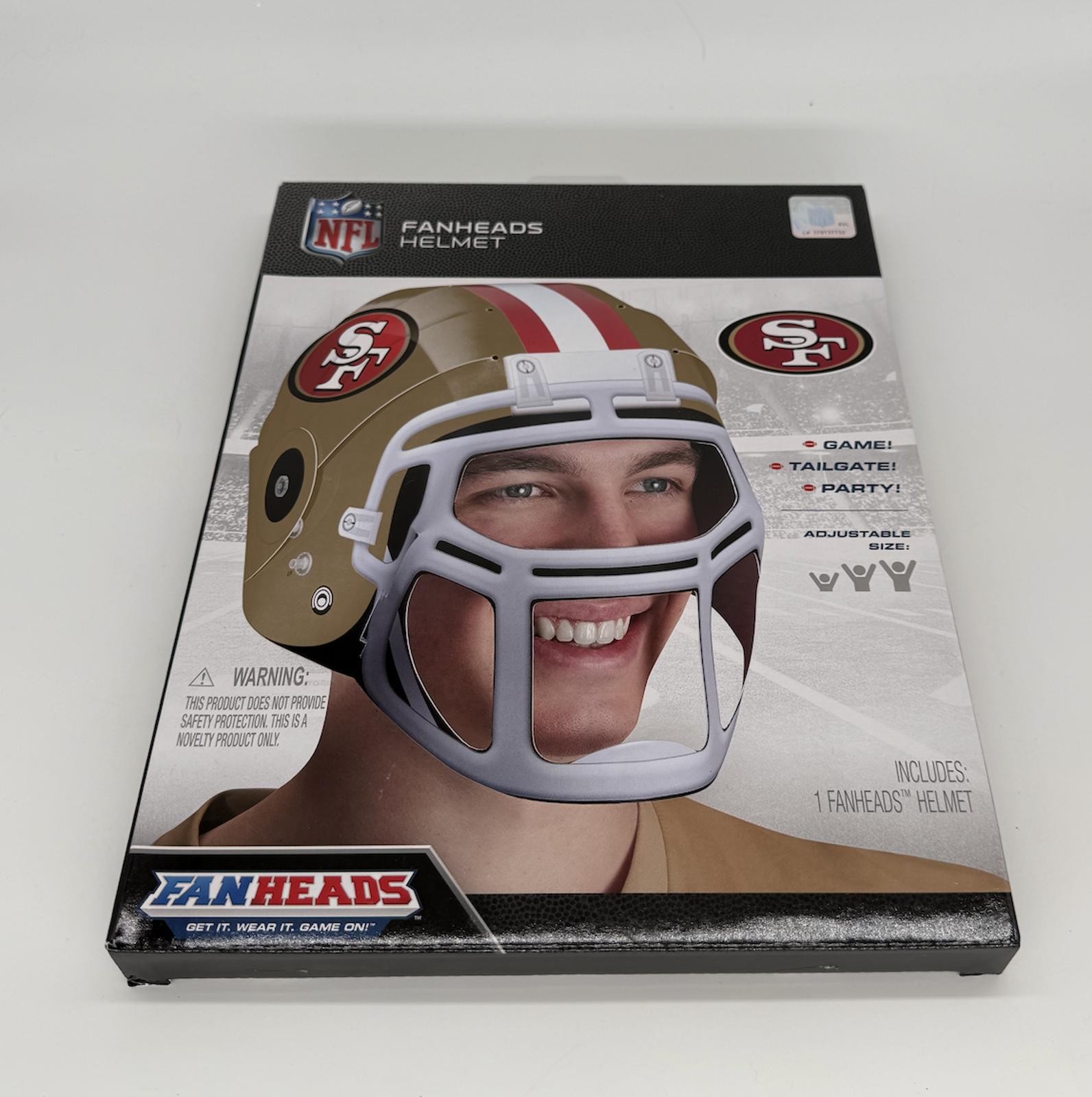 NFL FanHeads 49ers Helmet – Adjustable Paper Helmet NWT