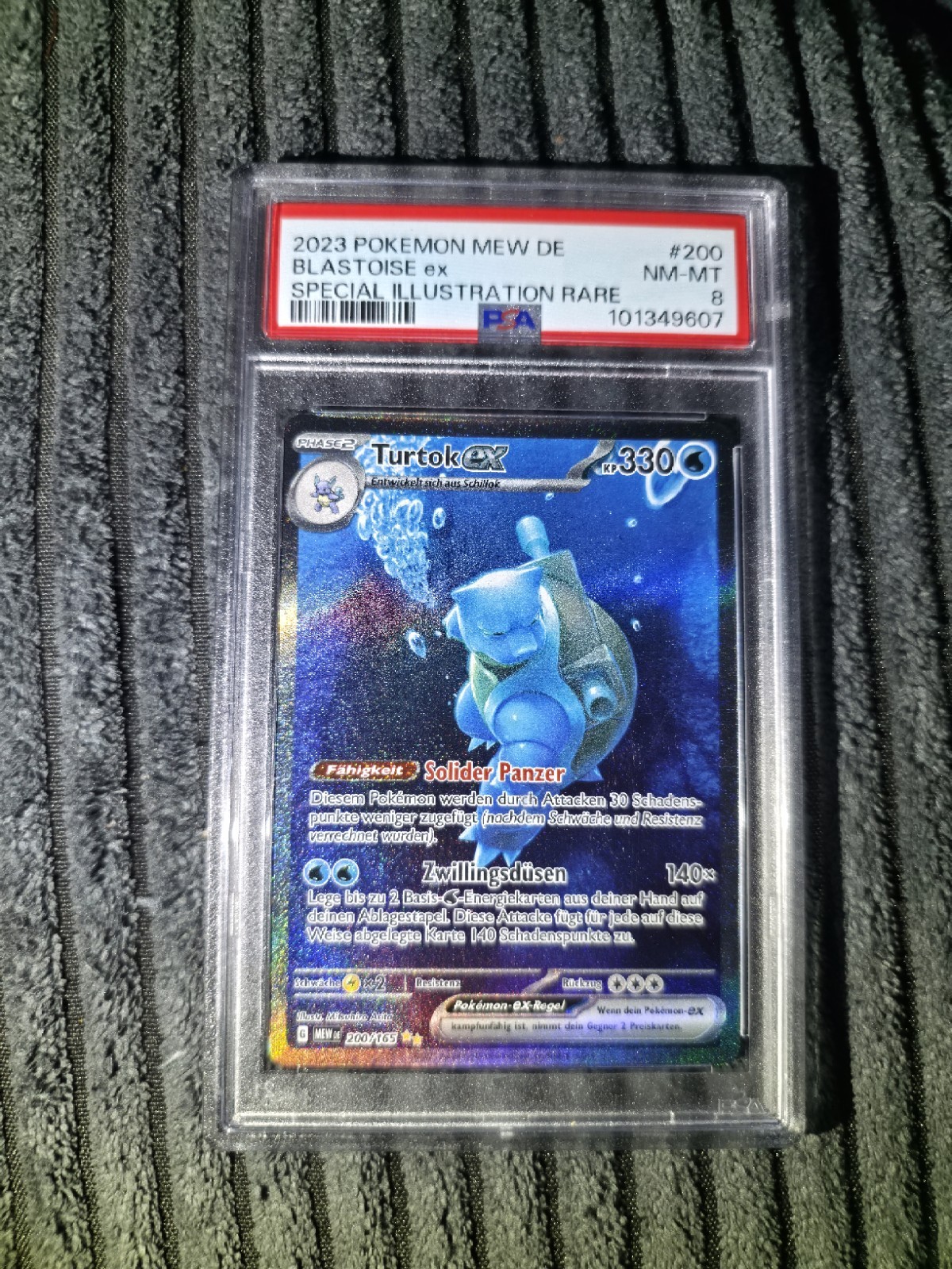 POKEMON 151 MEW TCG | TURTOK EX 200/165 | EN | SPECIAL ILLUSTRATION RARE | PSA 8