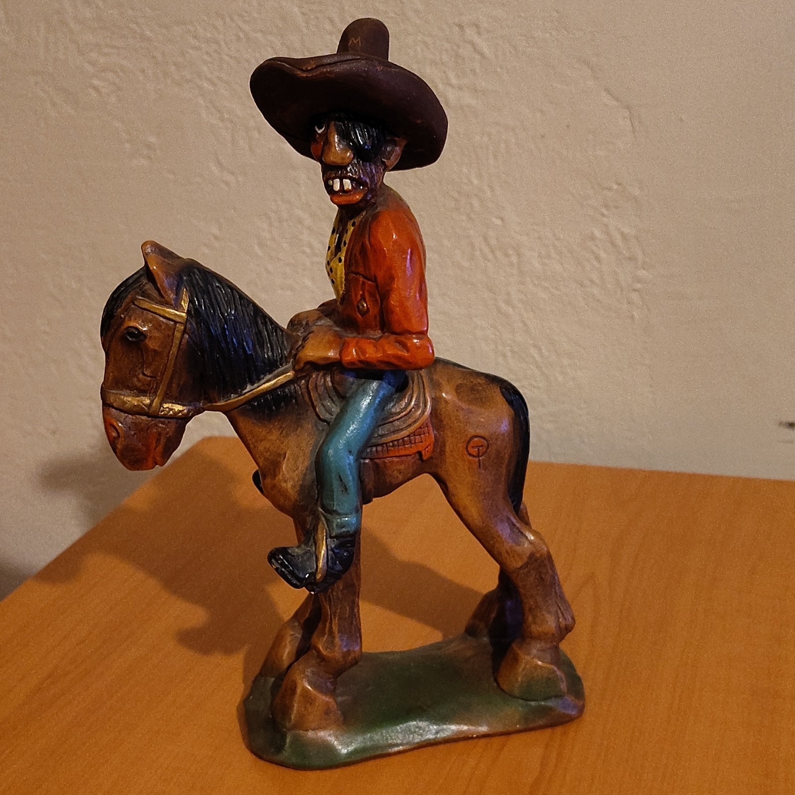Vintage H.S Andy Anderson Cowboy on Horseback Chalkware Sculpture RARE sculptur Vintage H.S Andy Anderson Cowboy on Horseback Chalkware Sculpture RARE sculptur
