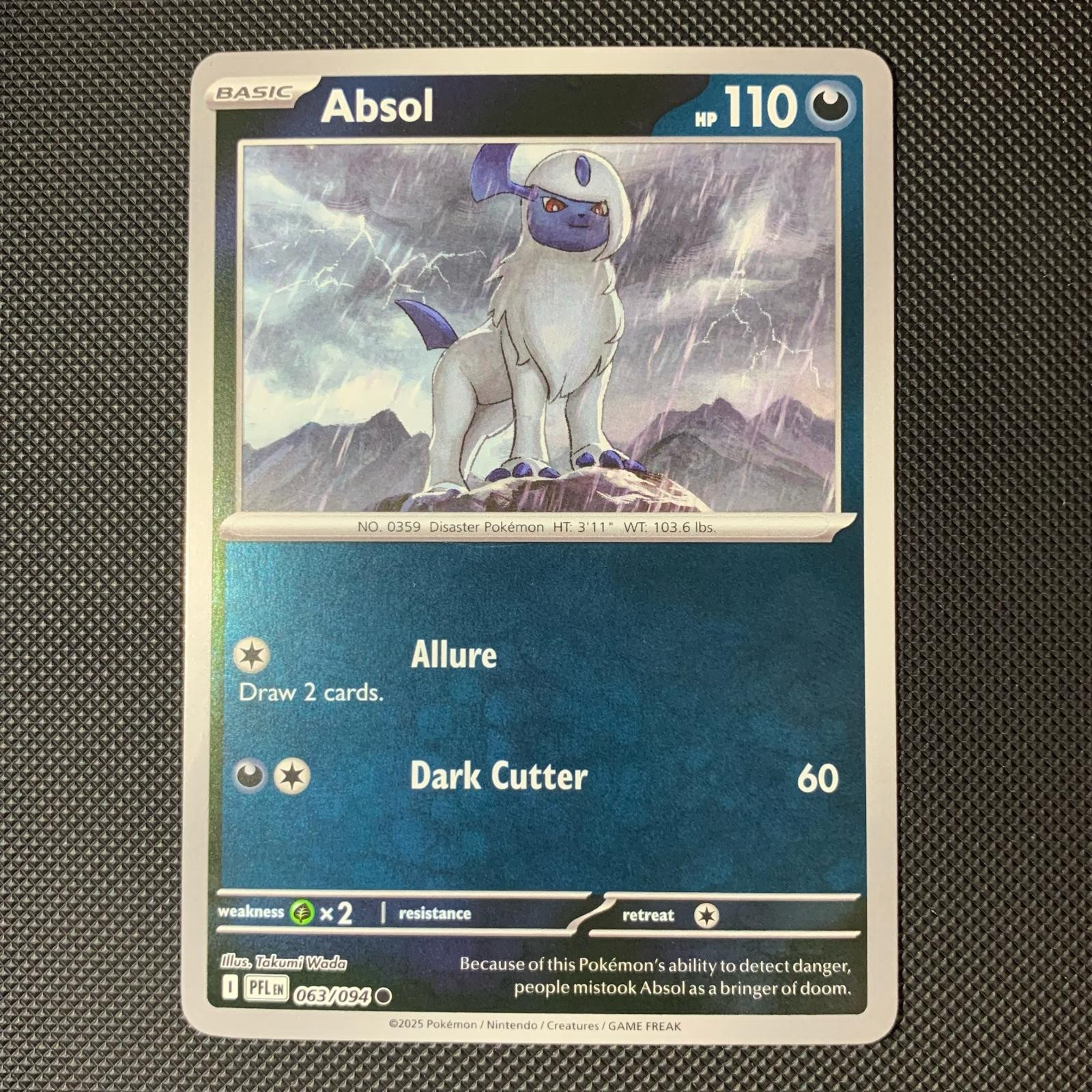 Absol 063/094 Common Phantasmal Flames Pokemon Reverse Holo Near Mint