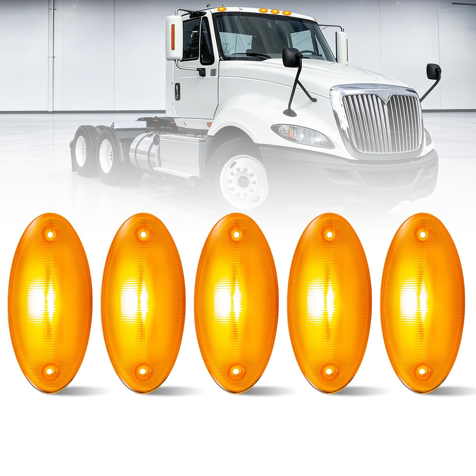 EVERESTHD 5PCS Cab Marker Lights LED Fit for International 0818