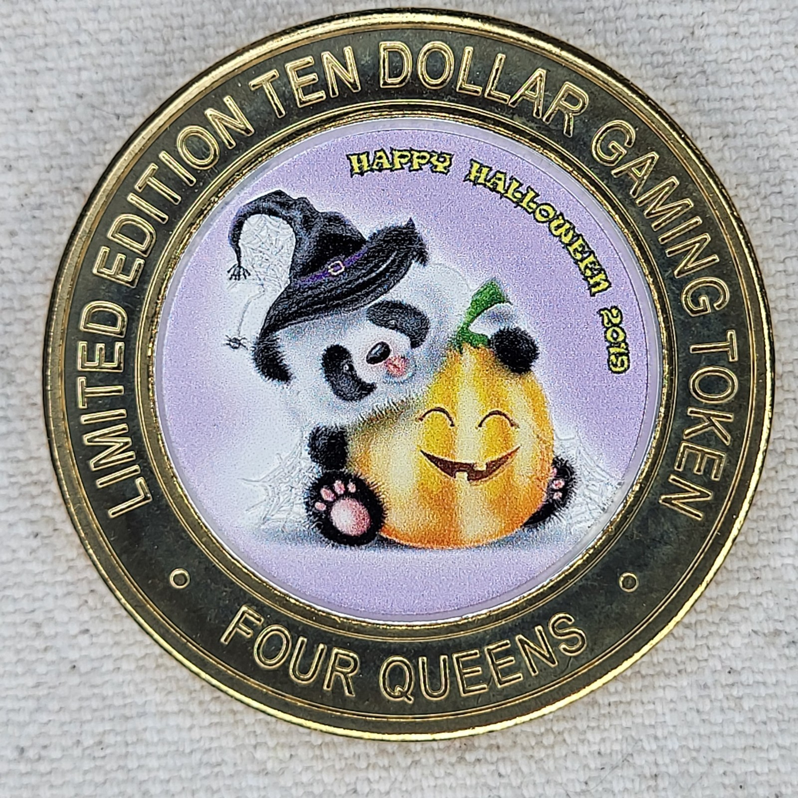 2019 Four Queens Silver Strike $10 Halloween Panda & Pumpkin .999 Limited