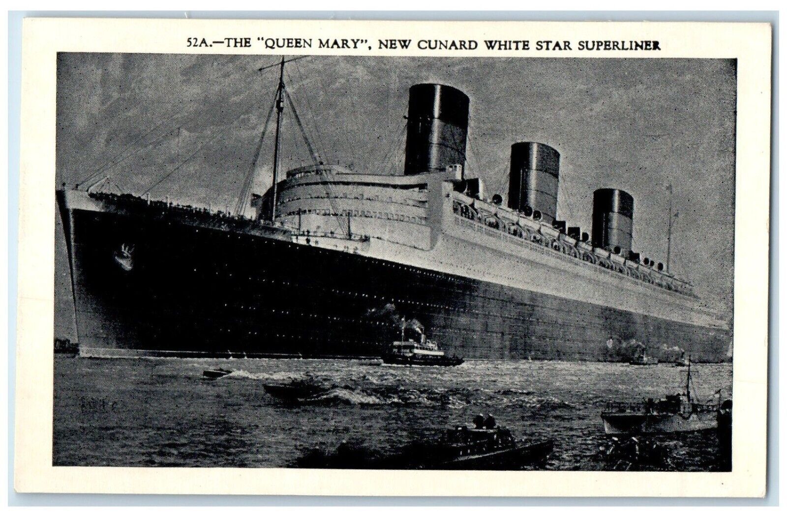 c1940 Queen Mary New Cunard White Star Superliner Steamer Ship Vintage Postcard