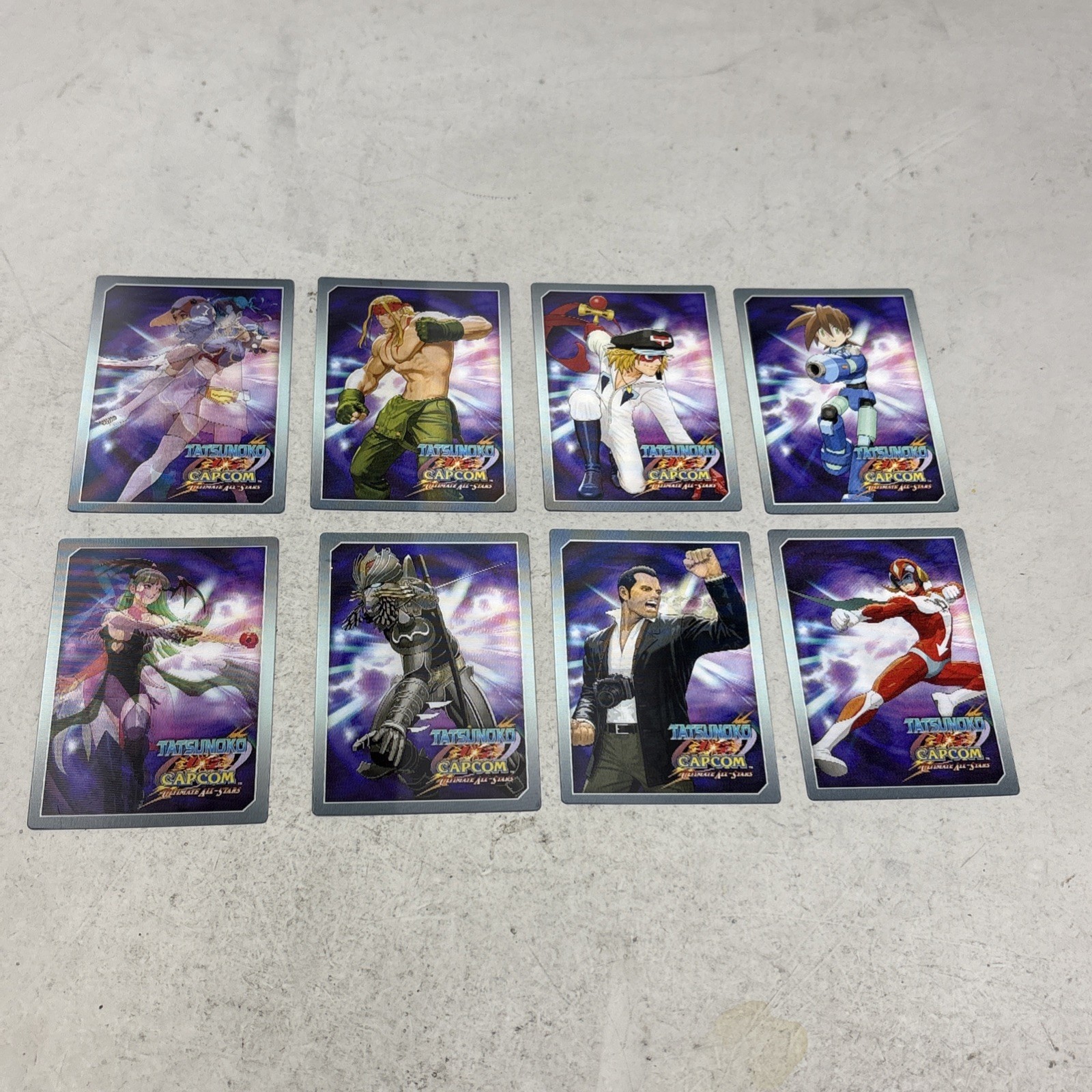 Nintendo Wii Tatsunoko vs Capcom Set of 8 Lenticular Cards Morgan Batsu Alex Etc