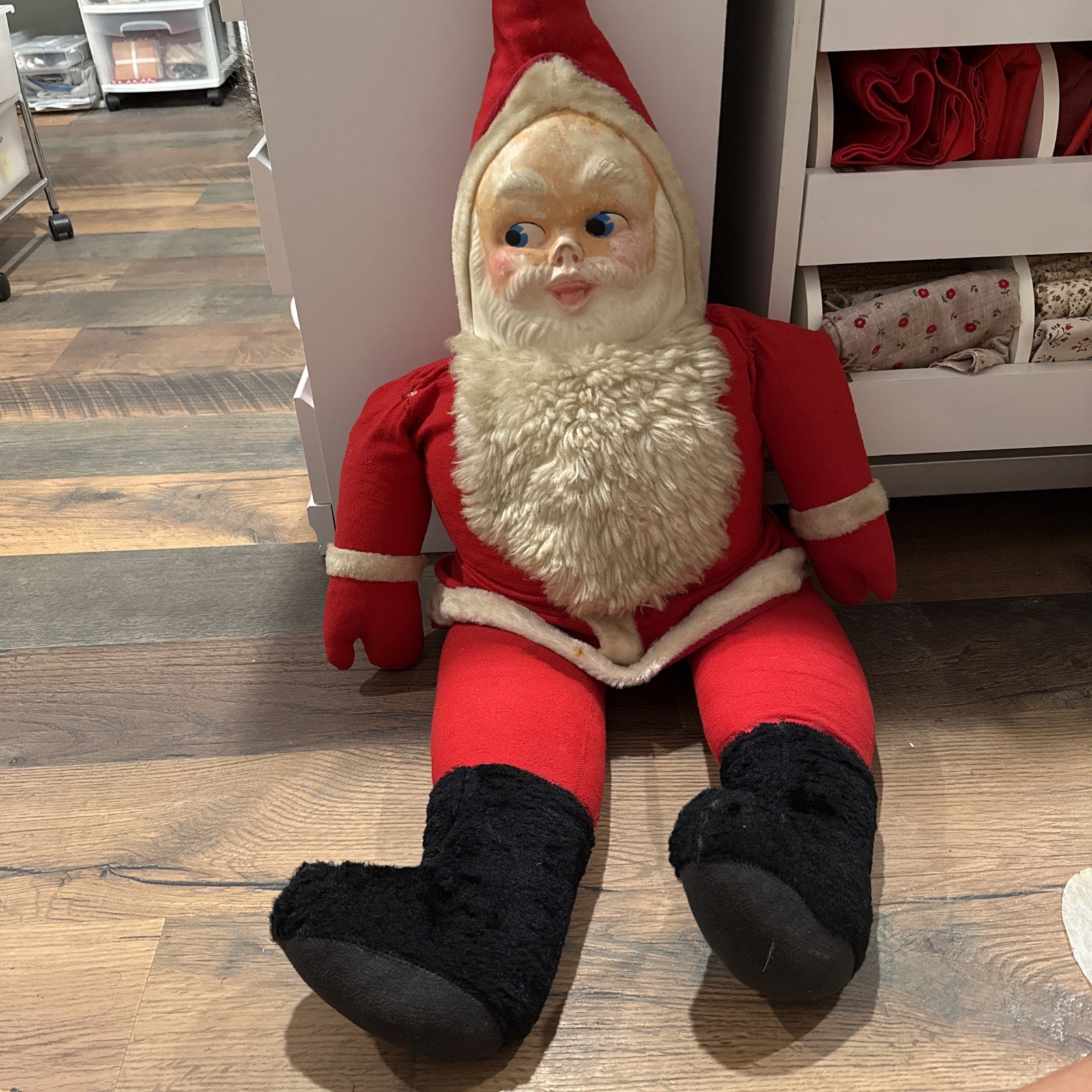 Vintage 1950\'s Santa Claus Rubber Face, Rushton Style 42”