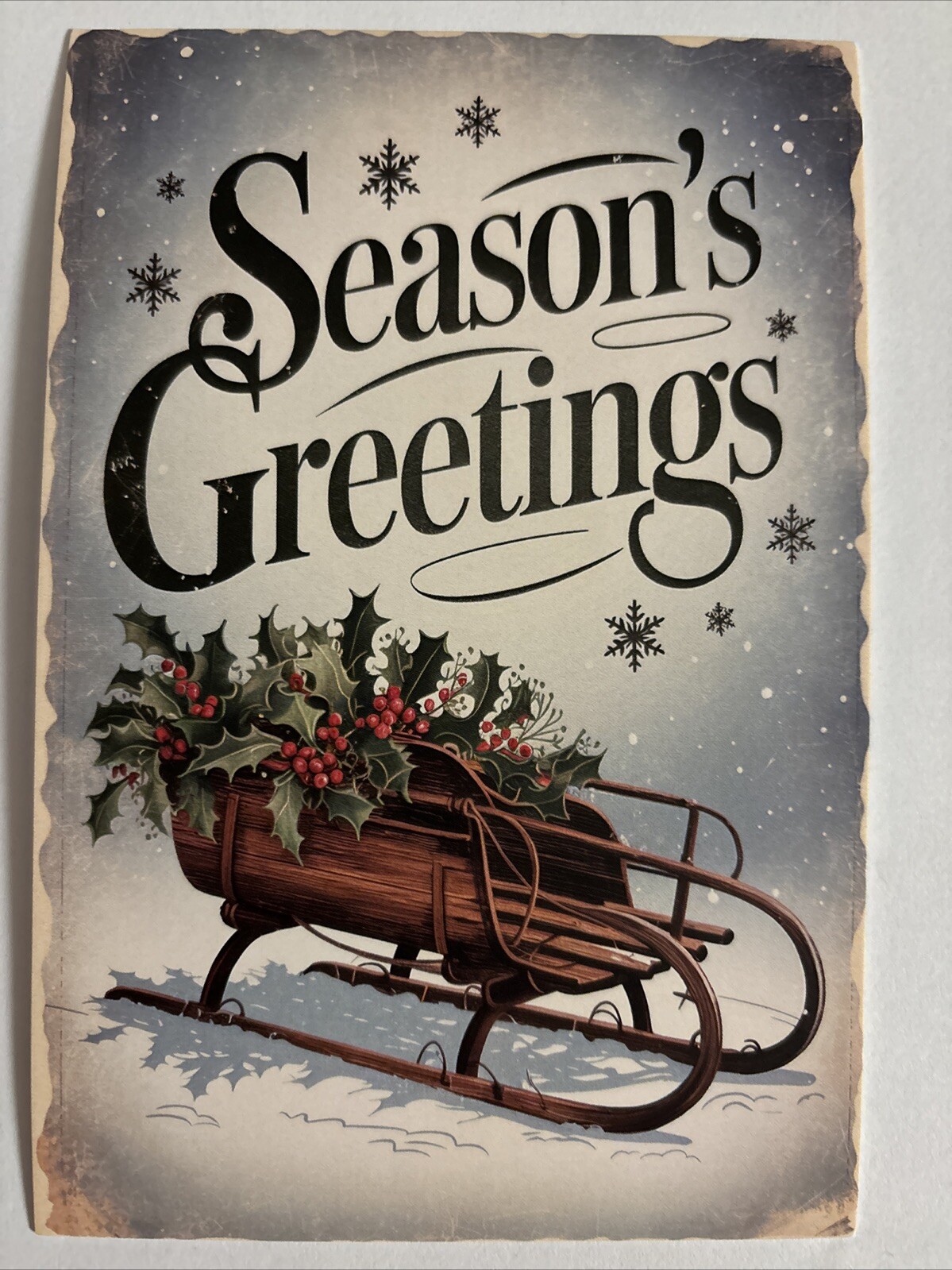 Christmas VINTAGE STYLE Unused Postcard Holiday Wall Decor 4 X 6
