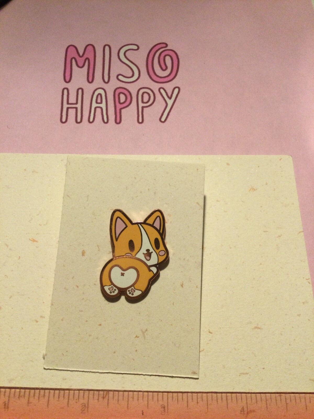 Anime- Misohappy Corgi booty metal lapel pin
