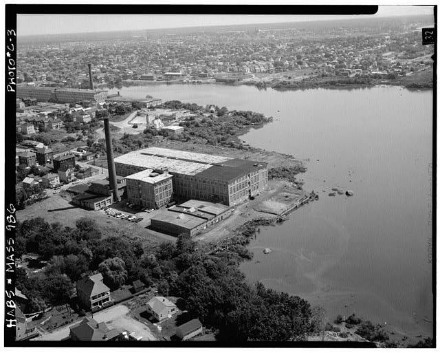 Photo:Fall River MA Charlton Mill Aerial View 1968 Howe Crawford Streets