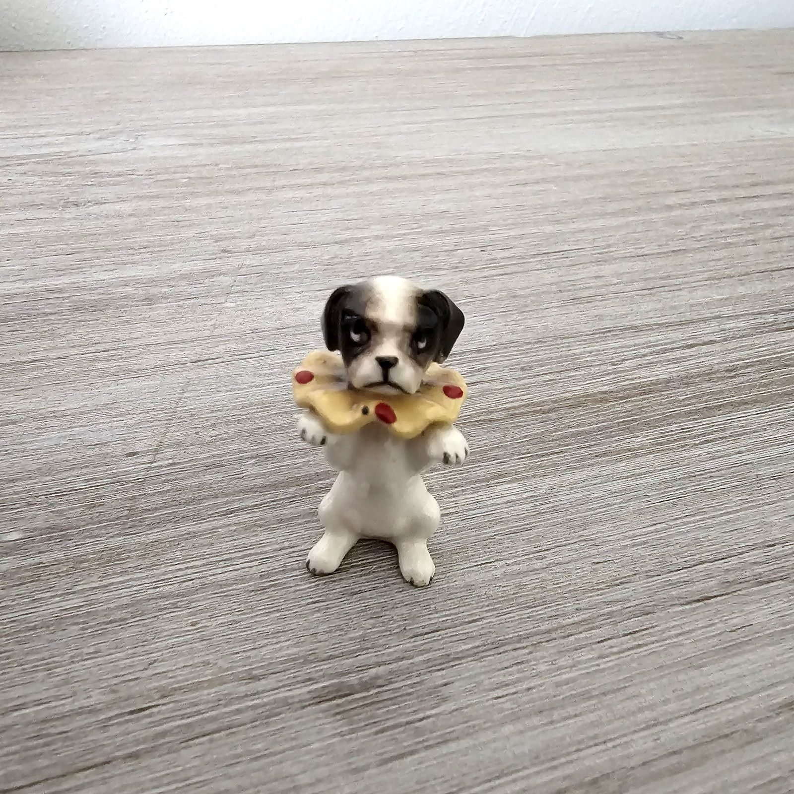 Vintage Hagen Renaker Figurine Boston Terrier Clown Costume