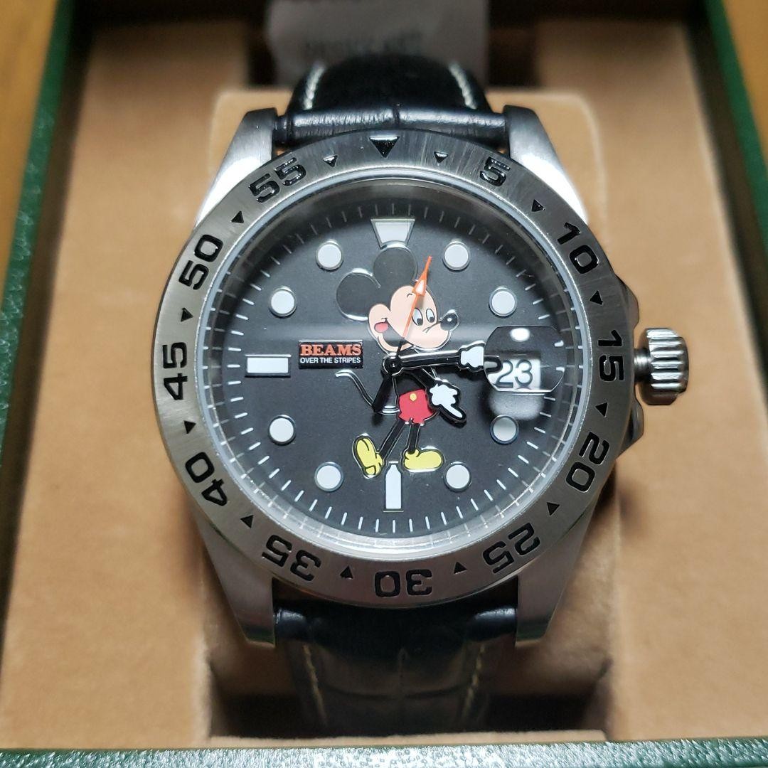 BEAMS OVER THE STRiPES Disney Seiko Analog Watch Men Steel Stainless Band