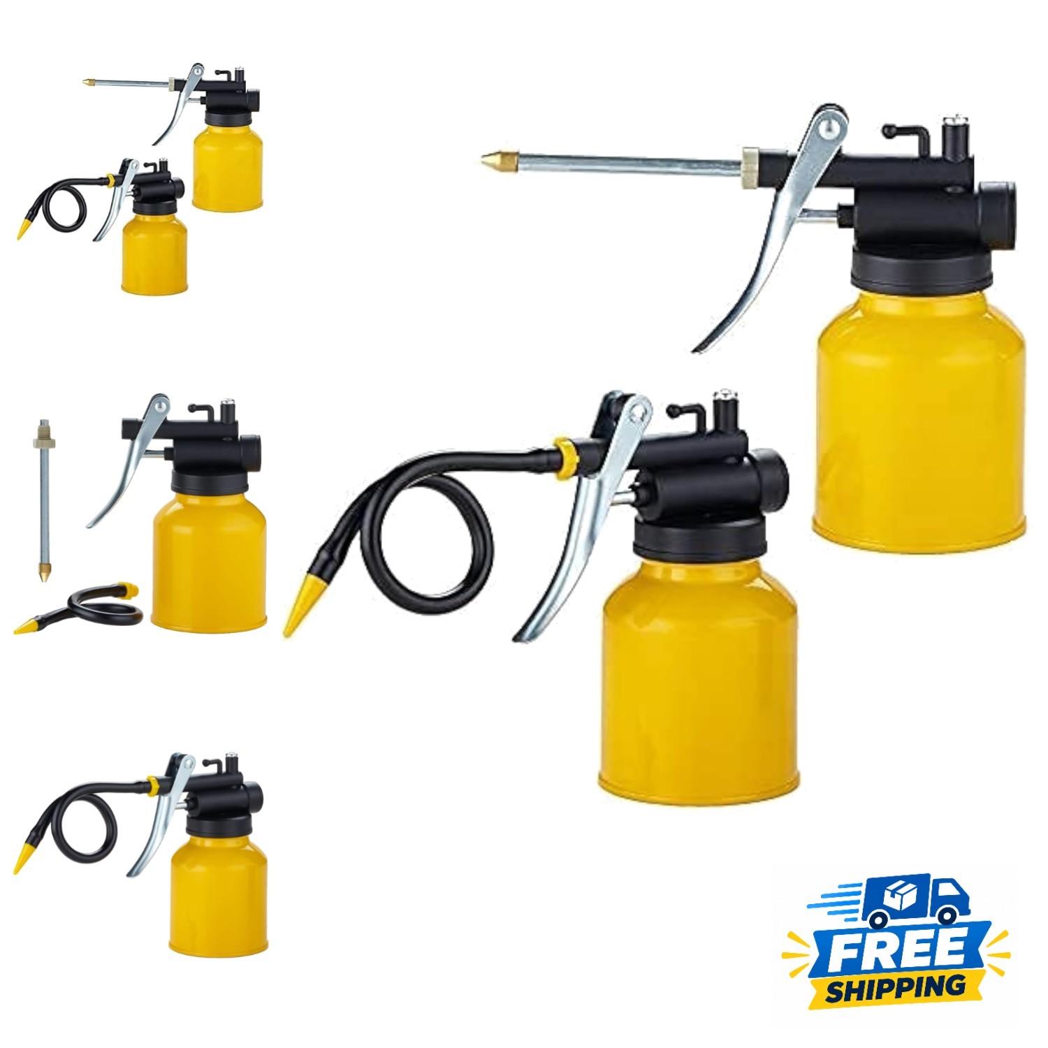 Durable 250 ml Metal Oil Can with Long Flex Spout for Easy Maintenance