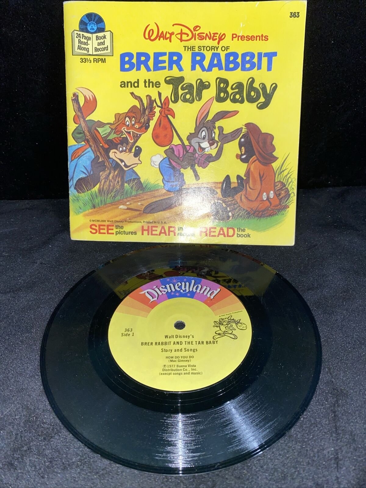 The Story of Brer Rabbit/ The Tar Baby Book-Record 1971 Walt Disney VG+ EX