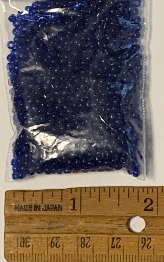 Vintage French Glass Beads 1979- Bodmer Blue Size 8/0 Limited Supply-Translucent