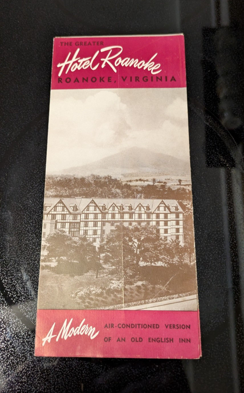Vintage Brochure Hotel Roanoke Virginia Hotel Roanoke Booklet