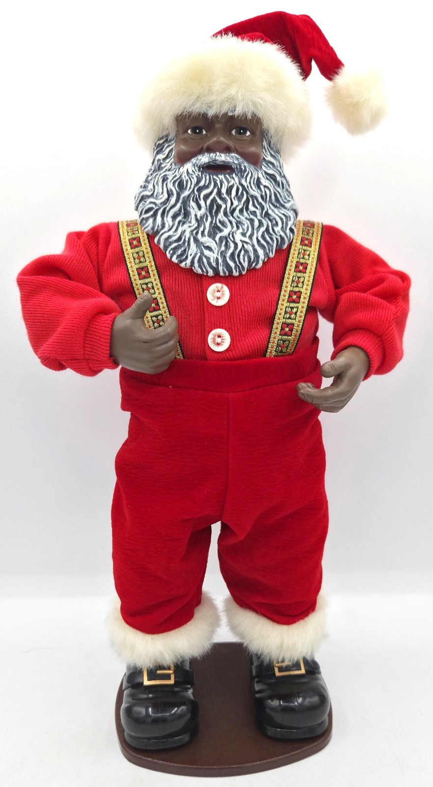 1st Edition Jingle Bell Rock African American Black Santa 1998 Parts / Display