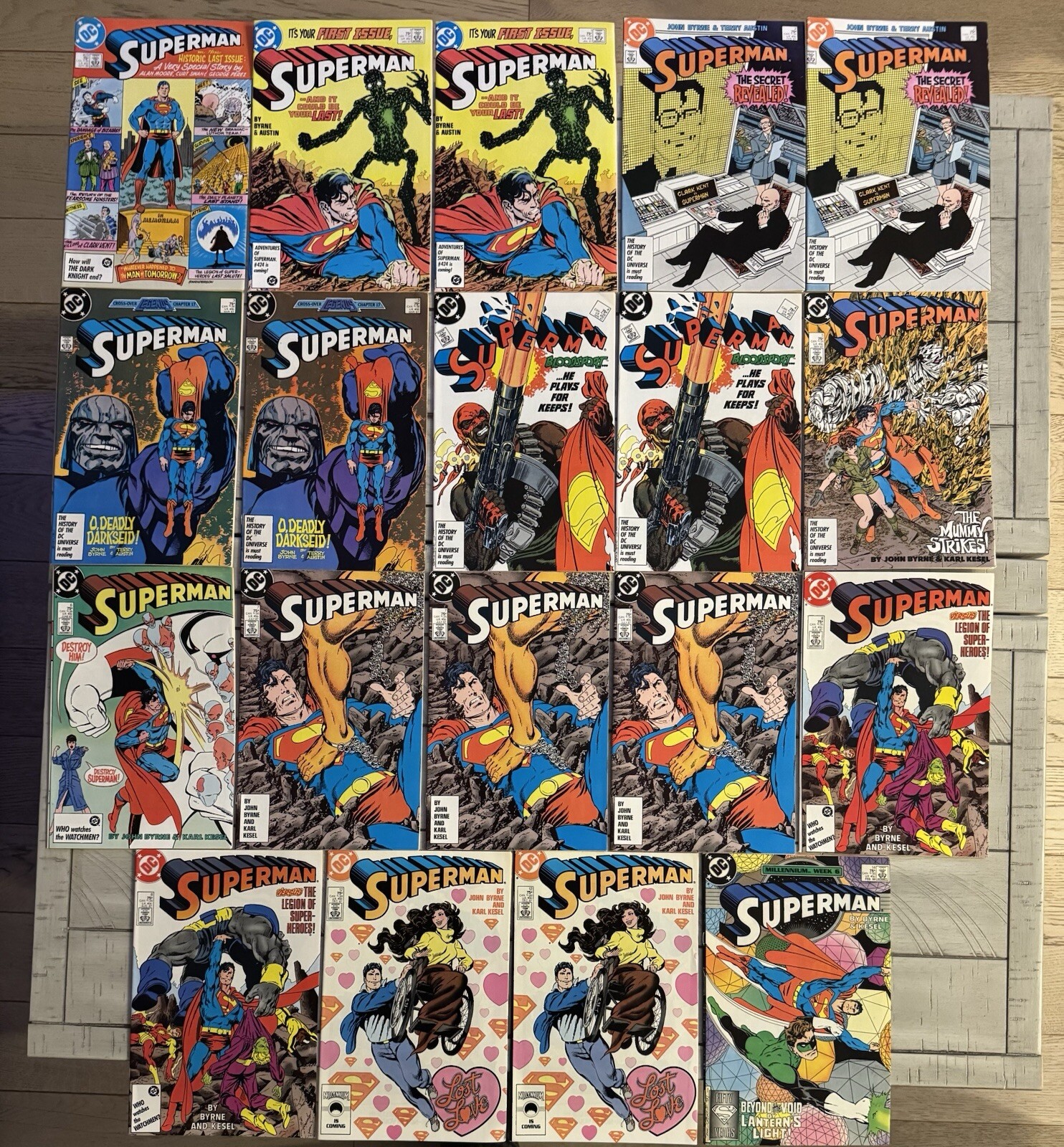 DC COMICS SUPERMAN 1986-1988 LOT 19 ISSUES WITH MULTIPLES #1-8 #12 #14 #423 NM+