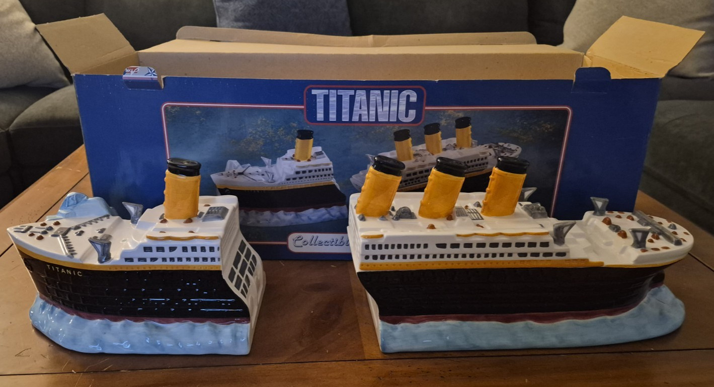 Vintage 1998 Enesco Titanic Cookie Jar With Box