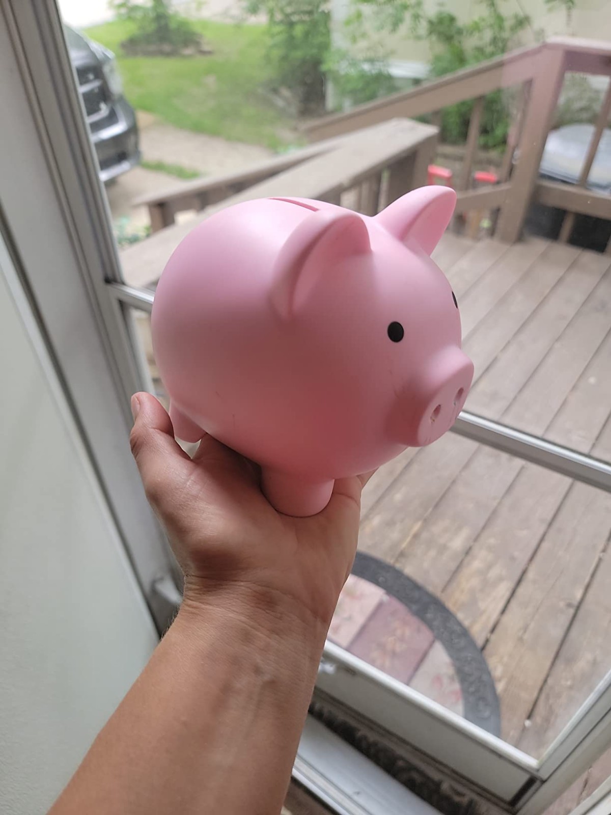 Large Unbreakable Plastic Piggy Bank Pink Coin Money Box for Kids Girls Boys
