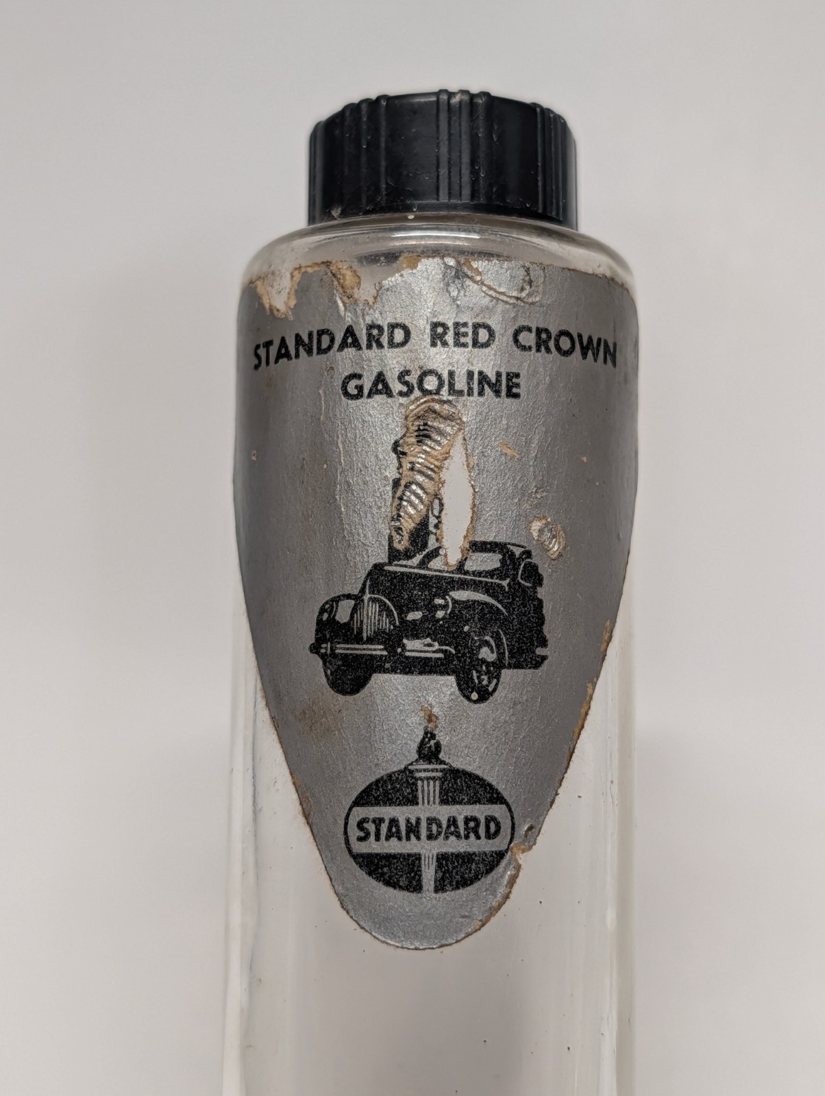 antique Red Crown Gasoline sample / educational bottle Standard oil 