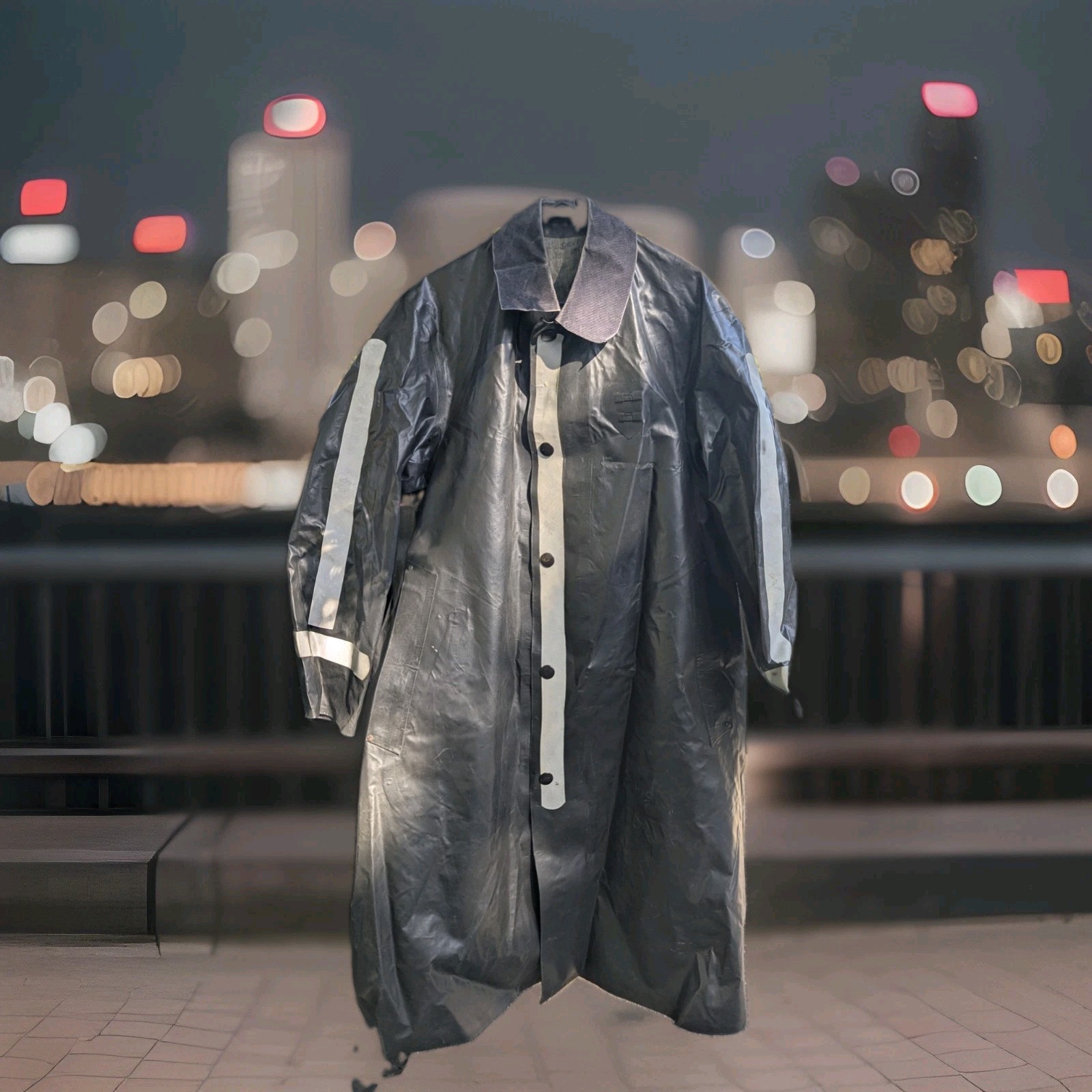 Vintage 1980's New York City Police Department (NYPD) Heavy Rain Coat- Used
