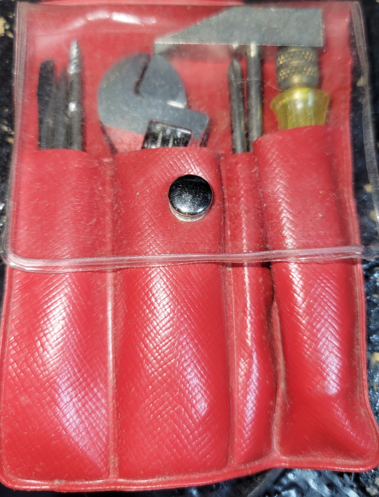 Mini Mico Tool Kit,  Adj. Wrench, Screw Drivers 4 Tips & Hammer, Made in Germany