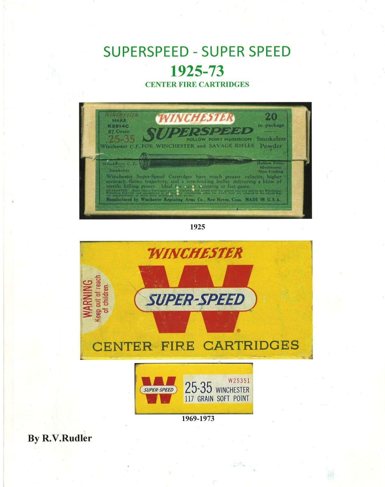 Winchester Super Speed Centerfire Cartridges 1925–1973 – R. V. Rudler - 1st Edit