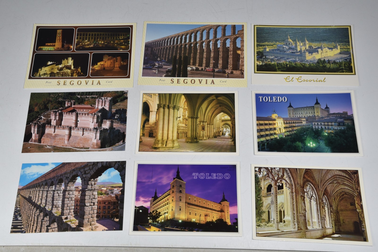 9 Spain Postcards Toledo Sevilla Las Ramblas Madrid El Alcazar Barcelona