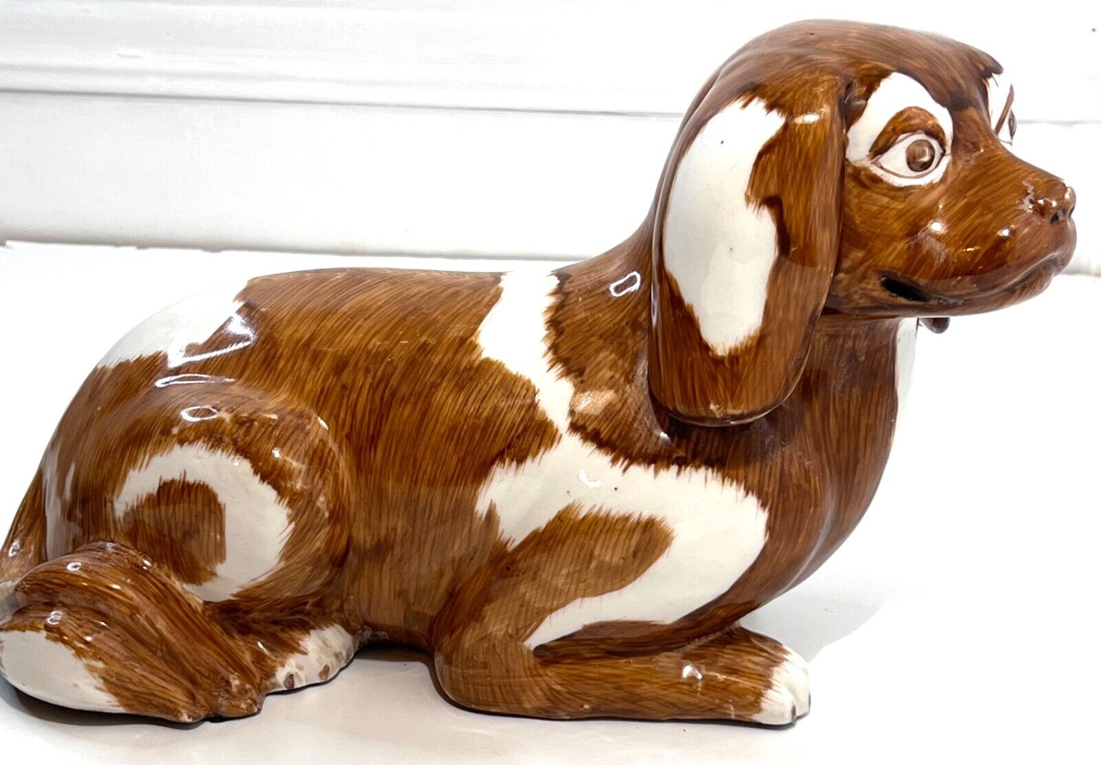 Vtg Large Ceramic Cocker Spaniel? Dog Figurine 7\